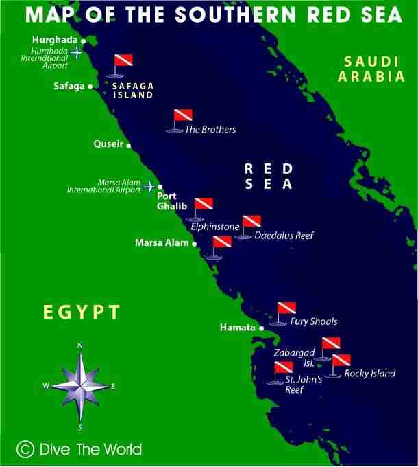Red Sea liveaboard route map