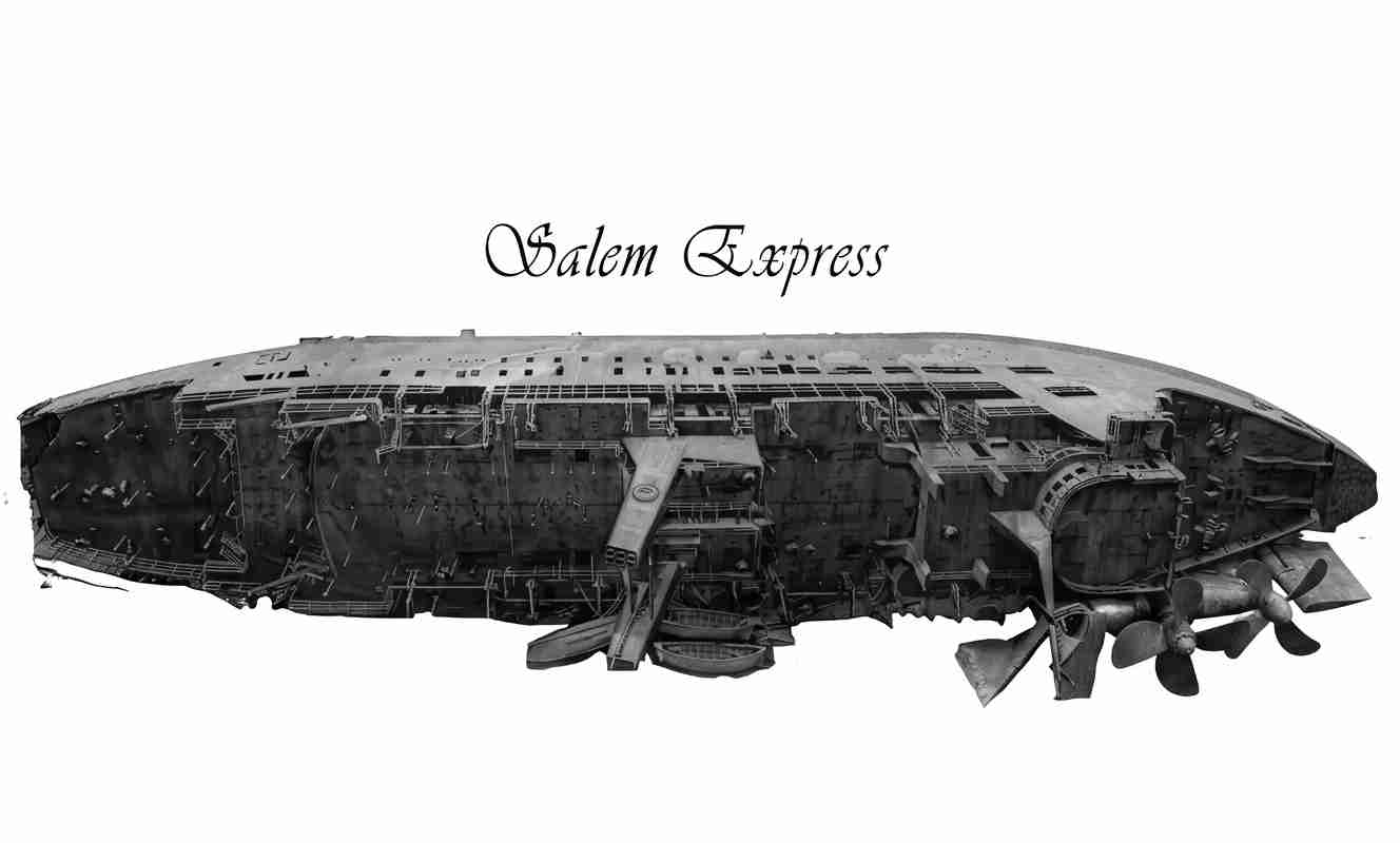 Site drawing of the Salem Express on the reef