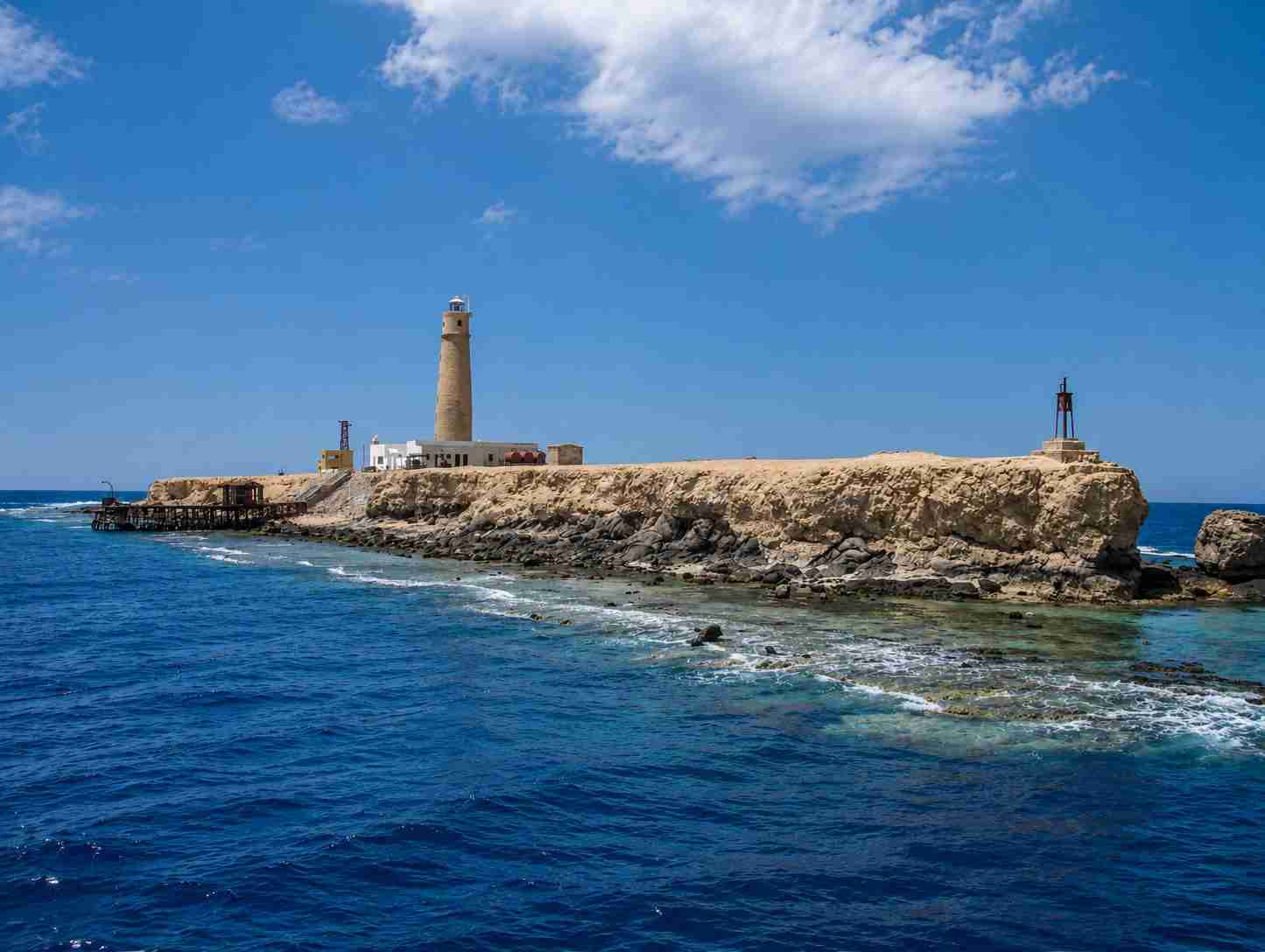 Big Brother and its lighthouse seen from the water