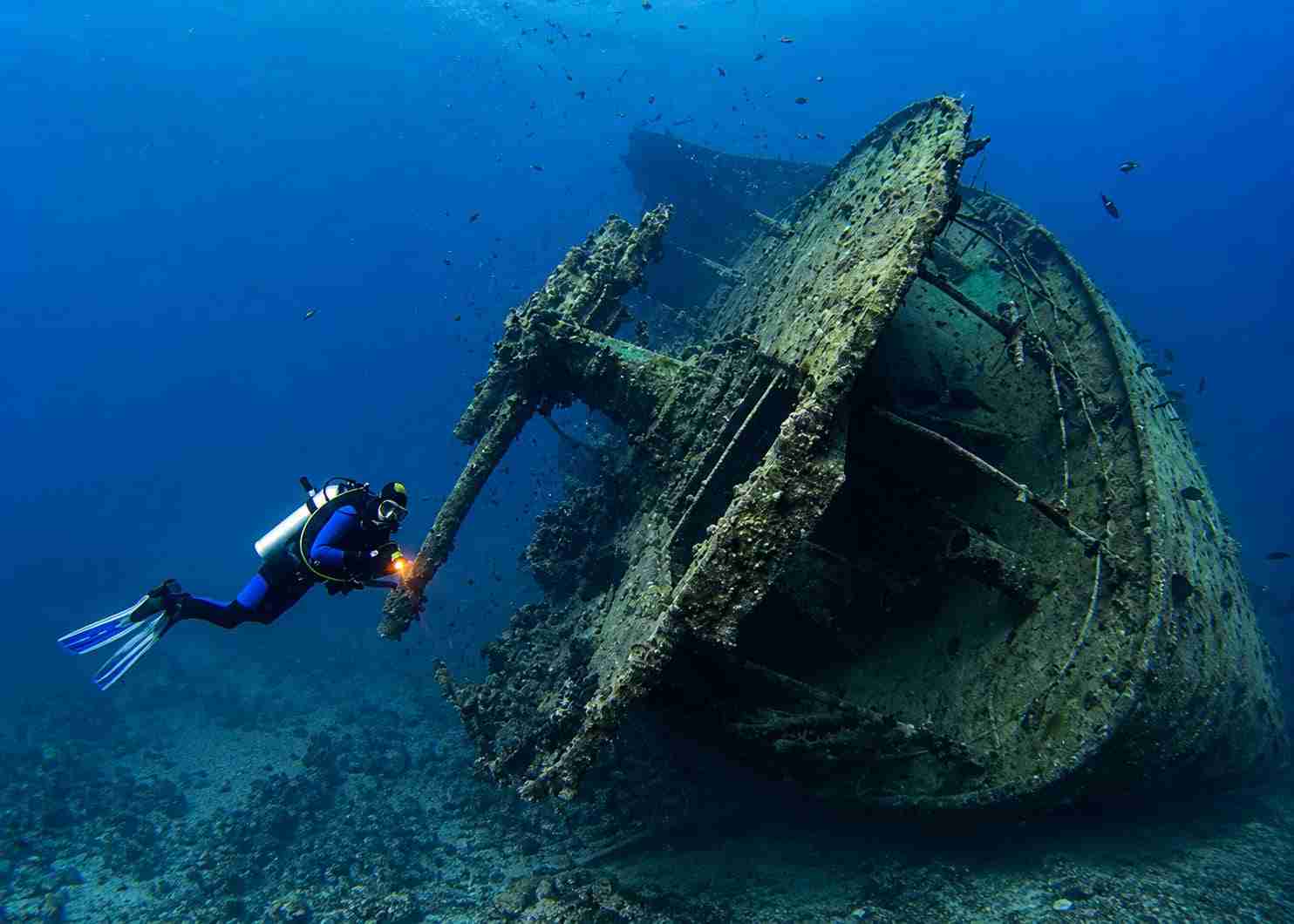 Divers on a day boat off Sharm El Sheikh