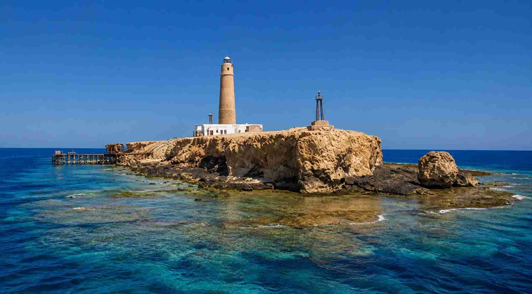 Big Brother Island and its lighthouse, first stop on the BDE liveaboard