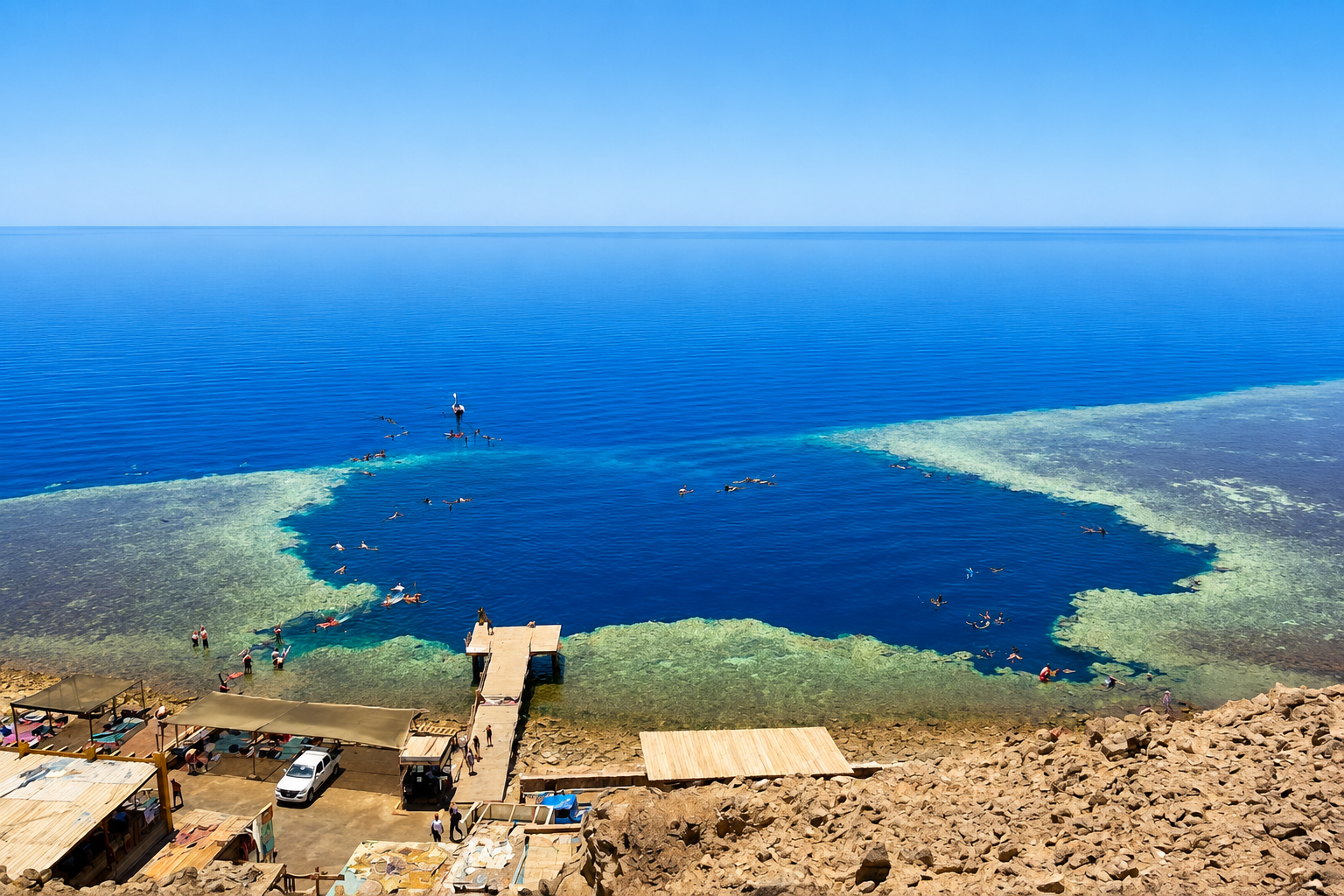 The Blue Hole at Dahab seen from above