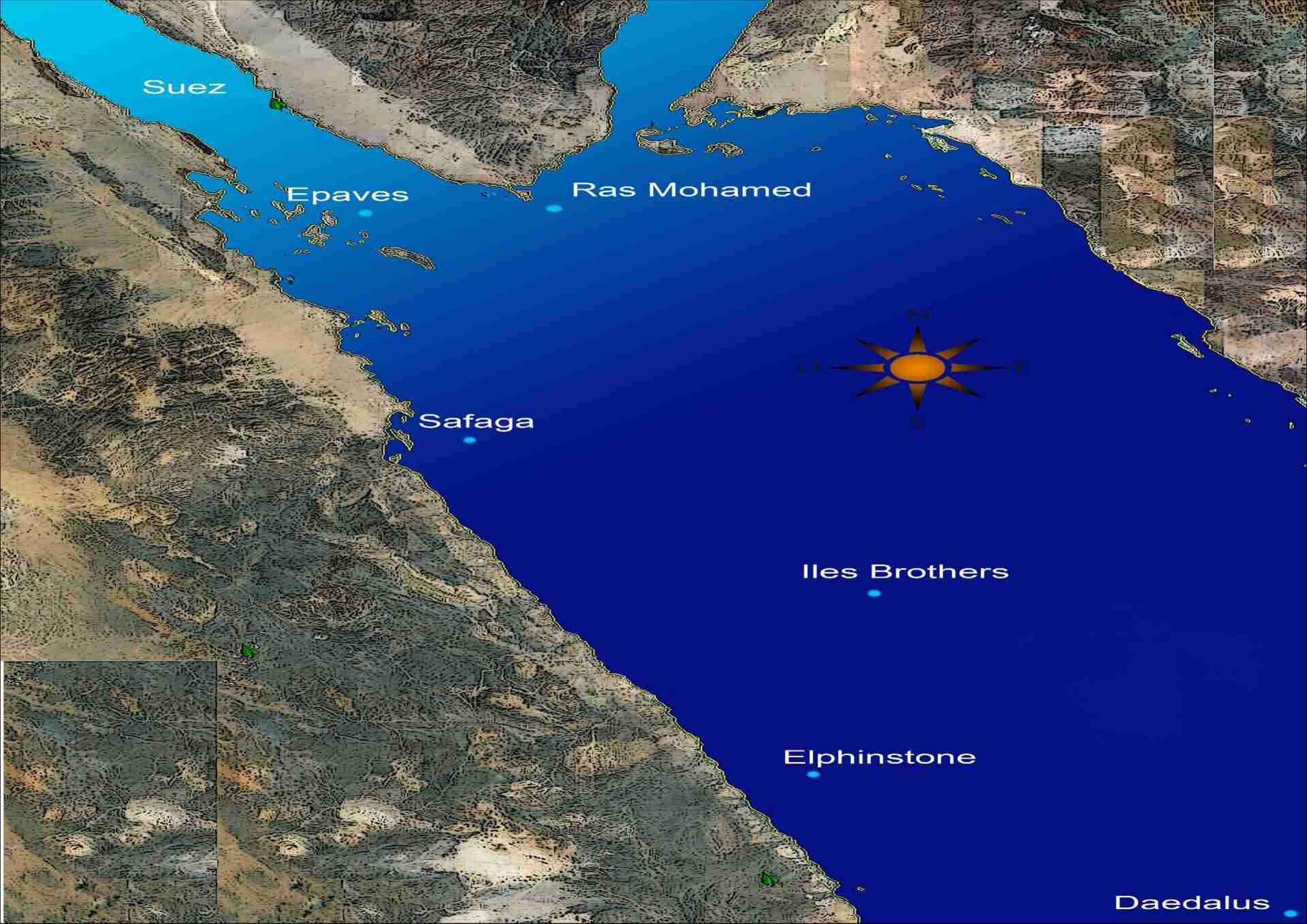 Map of the northern Red Sea coast and its offshore islands