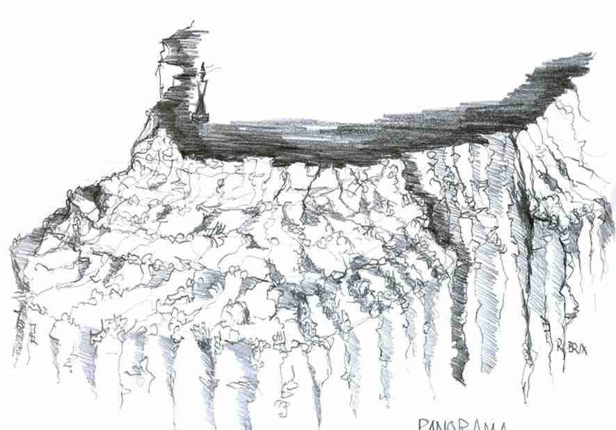 Profile drawing of the Panorama Reef wall and plateau