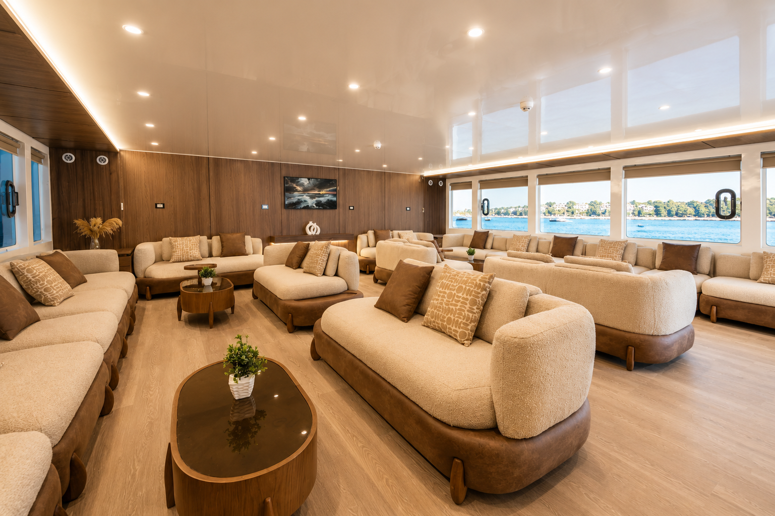 Indoor lounge on the Sea Treasure liveaboard