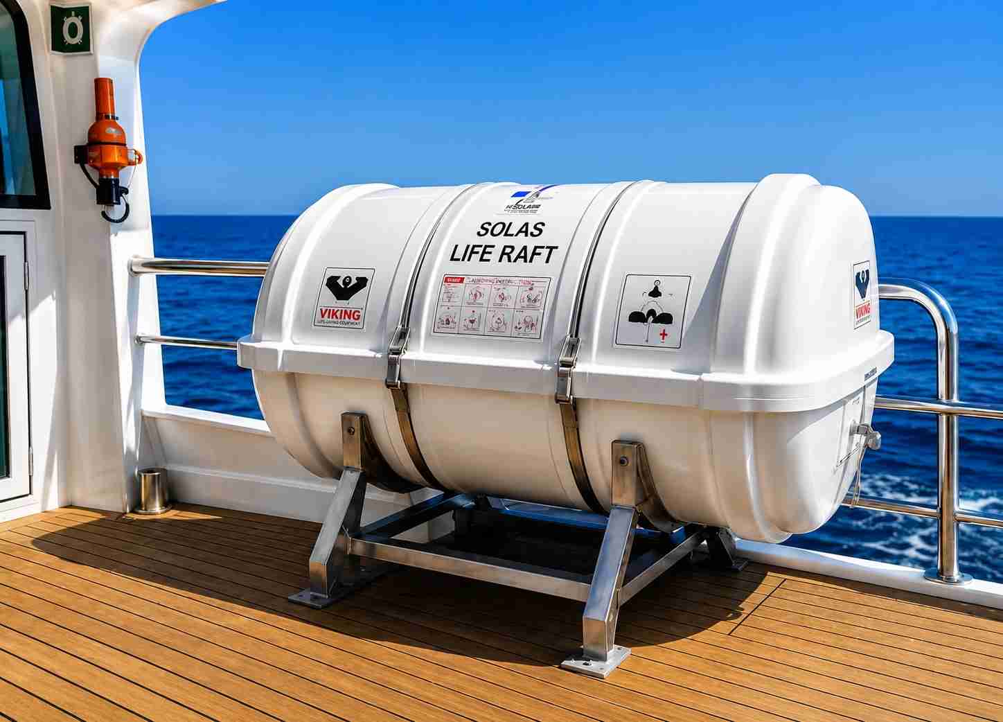 SOLAS life raft carried on board the C U Red Sea liveaboard