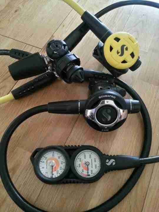 Buoyancy control device ready for the dive deck