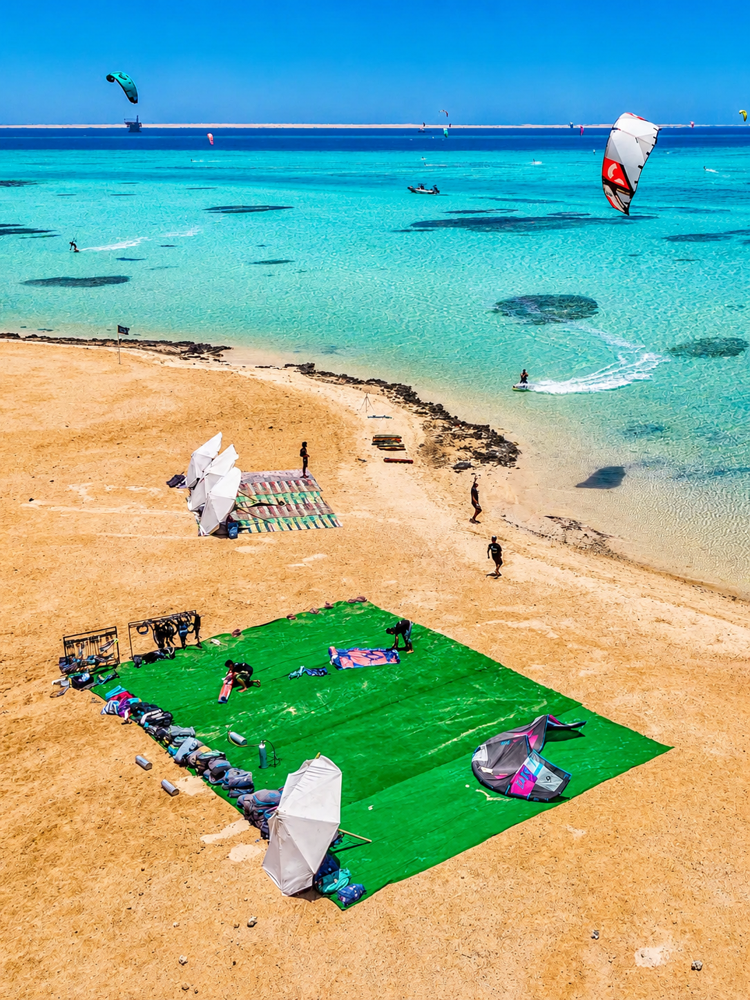Kitesurfing lessons in Hurghada from a sandy Red Sea beach