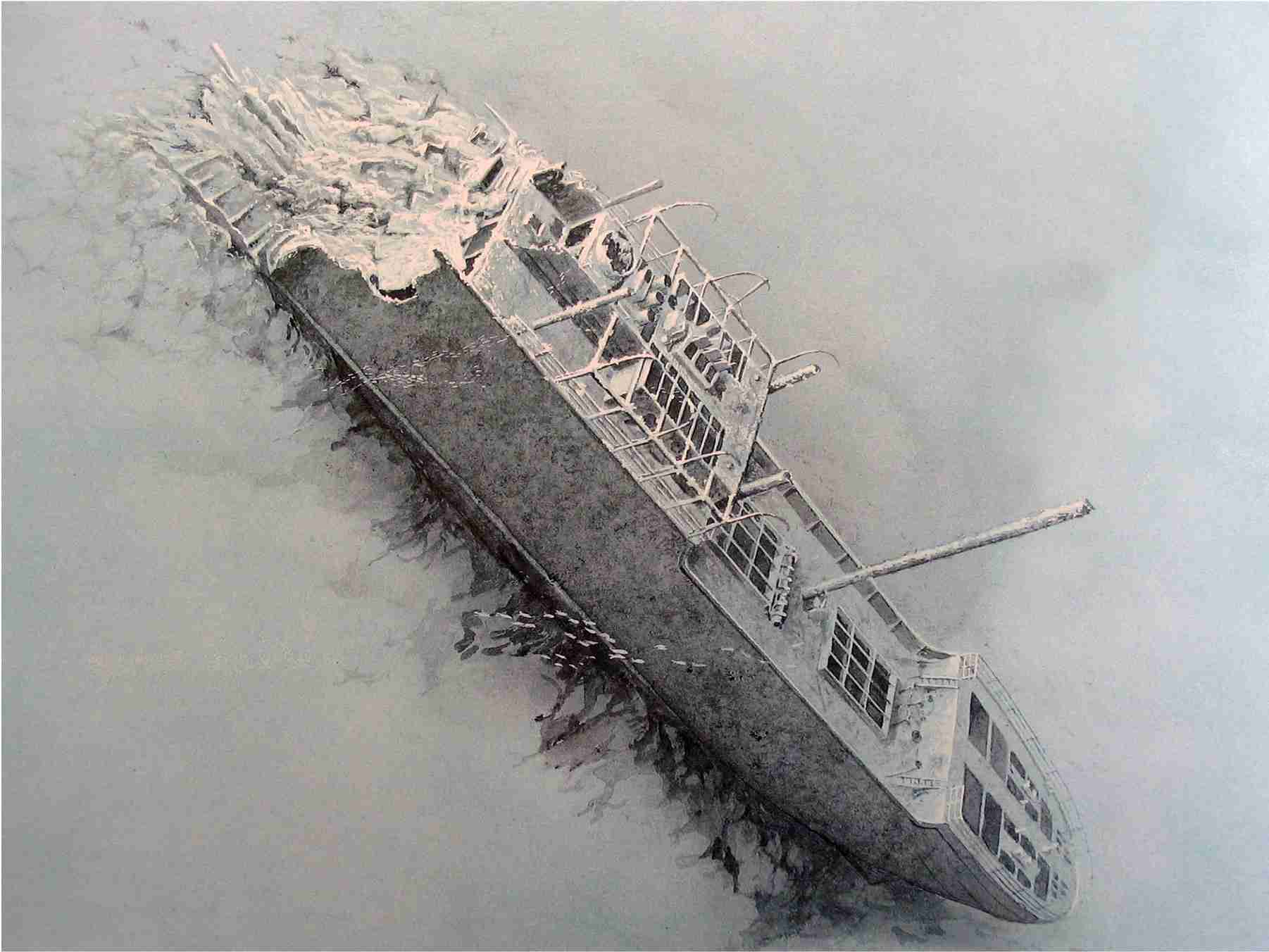 The Numidia on the northern tip, drawn out