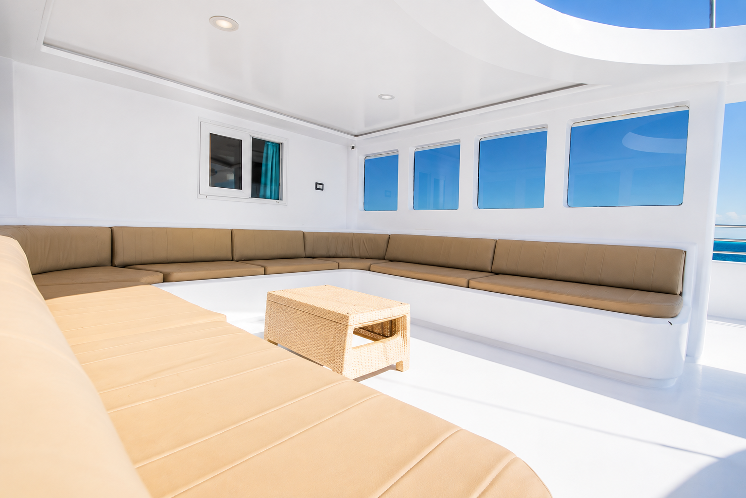 Open-air relaxation area on the upper deck