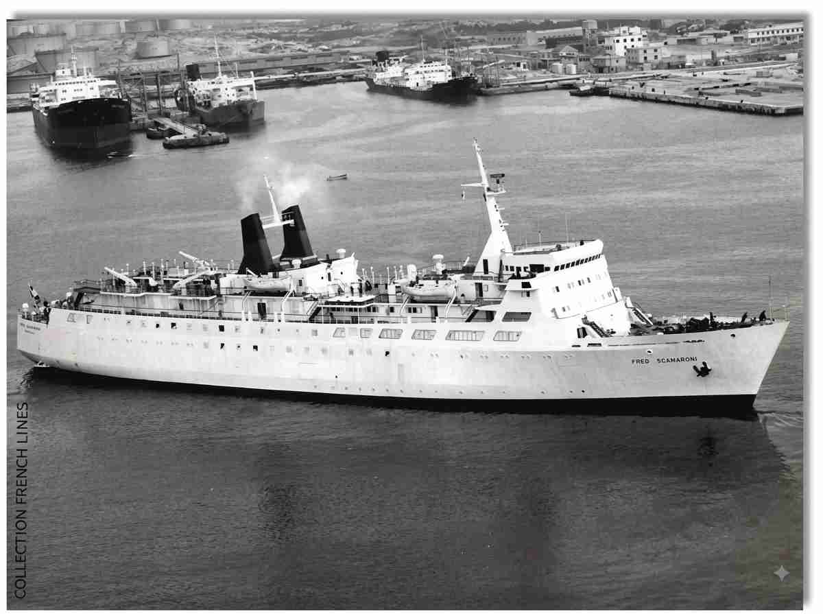 The ferry alongside in port during her working years