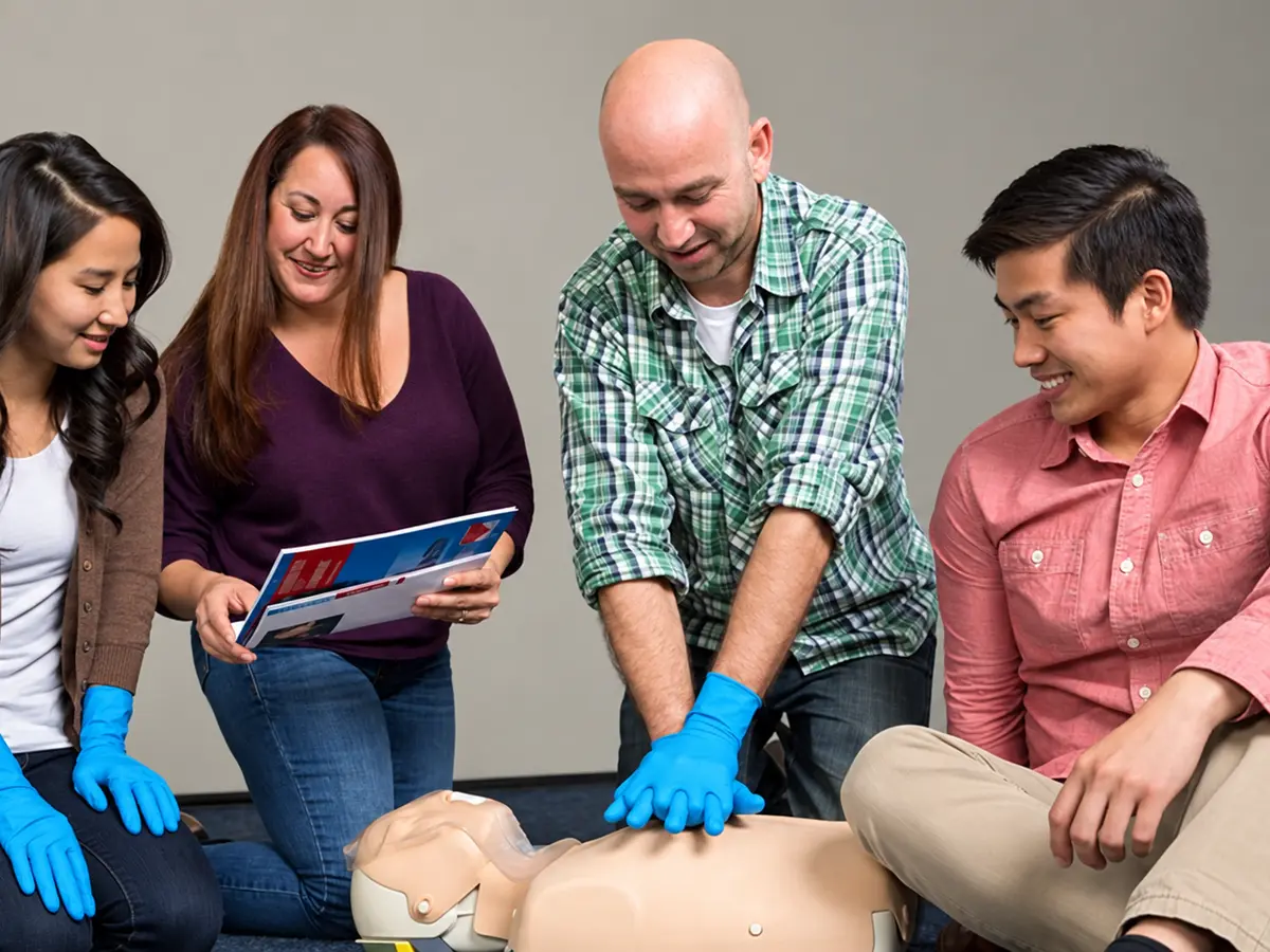 CPR practice on a manikin
