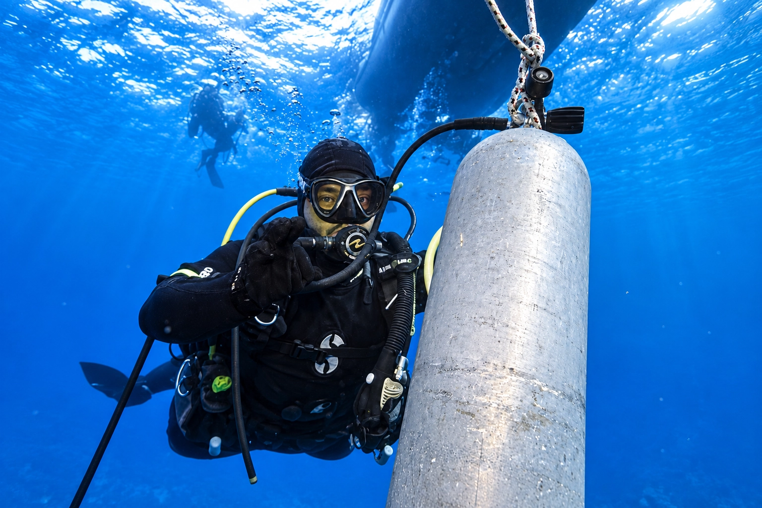 PADI Deep Diver Course student on a training dive