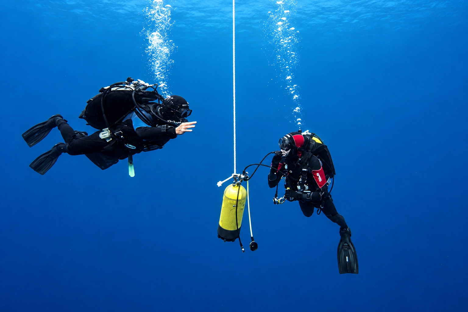 Safety stop on a PADI Deep Diver Course training dive