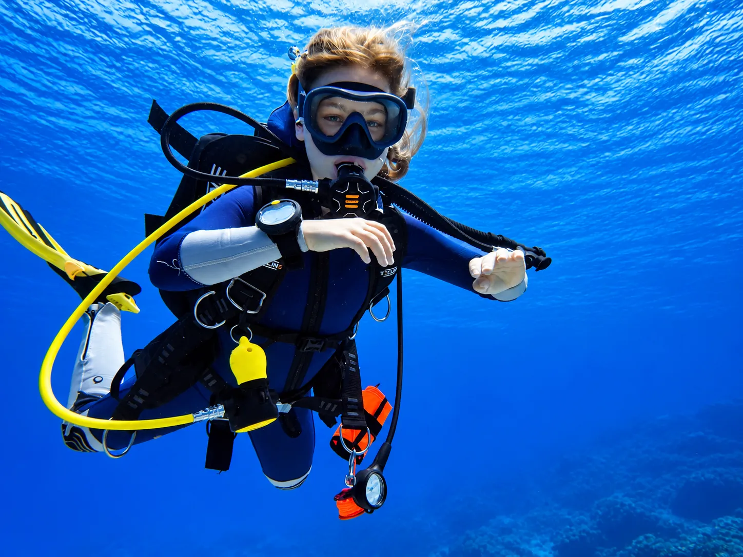 PADI Scuba Diver student on a guided dive in the Red Sea