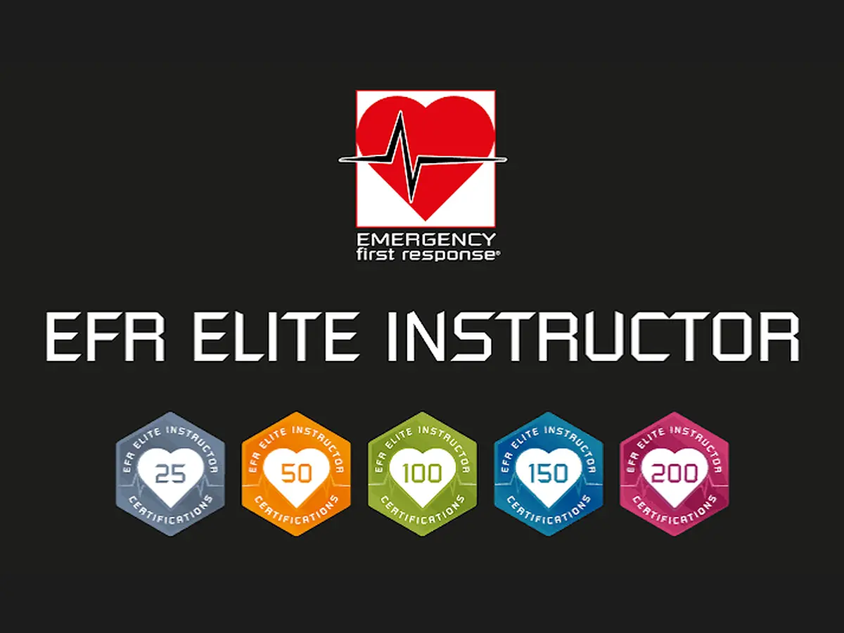 EFR Elite Instructor recognition awarded above the PADI EFR Instructor Course