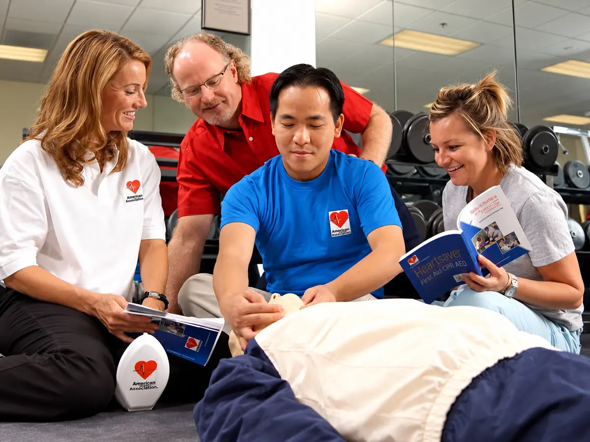 First aid skills workshop with a small group of candidates