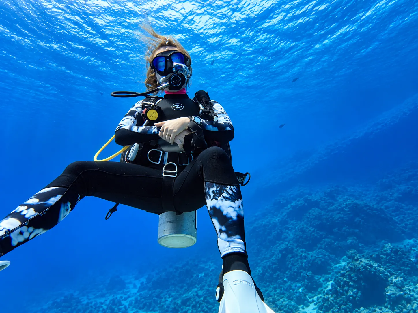 Instructor and guest during a shallow training session in Egypt