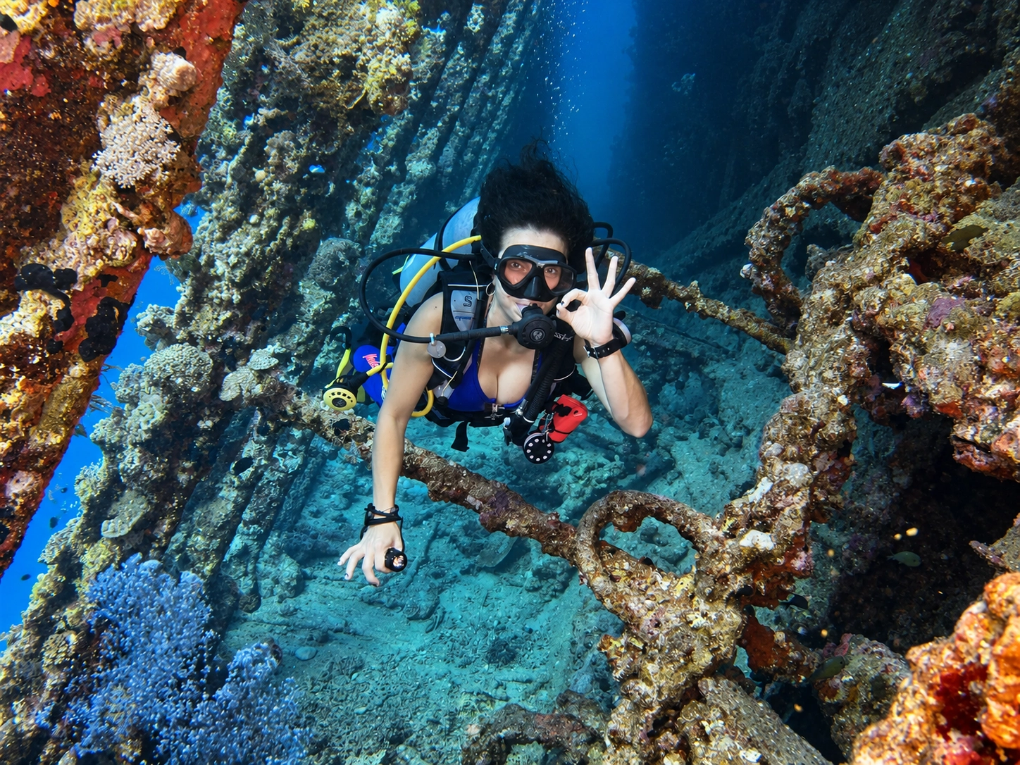 Buoyancy control inside a sunken hull