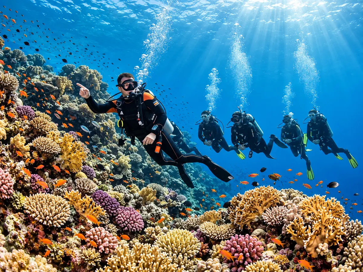 Coral reef wall near Hurghada